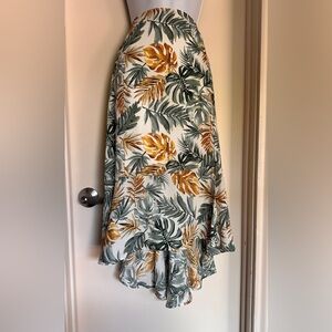 Skirt for vacation, resort, cruise, luau with palms florals